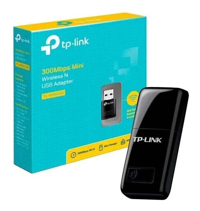 Placa De Red Inalambrica TP-Link USB 300Mbps TL-WN823N