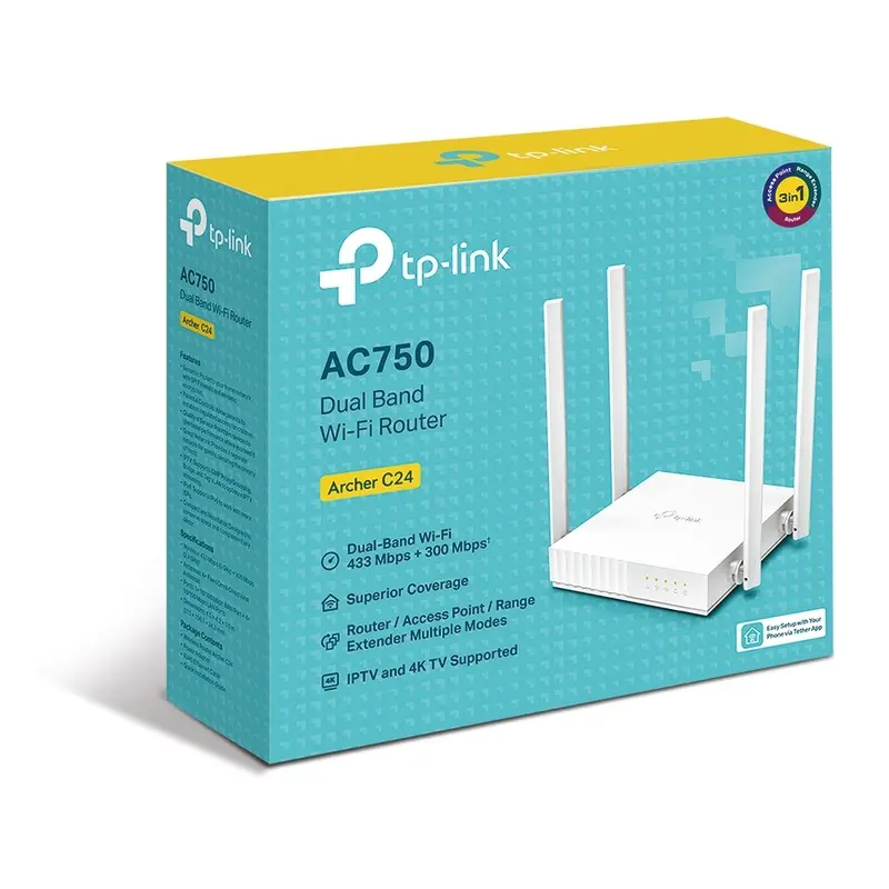 Router Inalambrico TP-Link Doble Banda Archer C24 AC750
