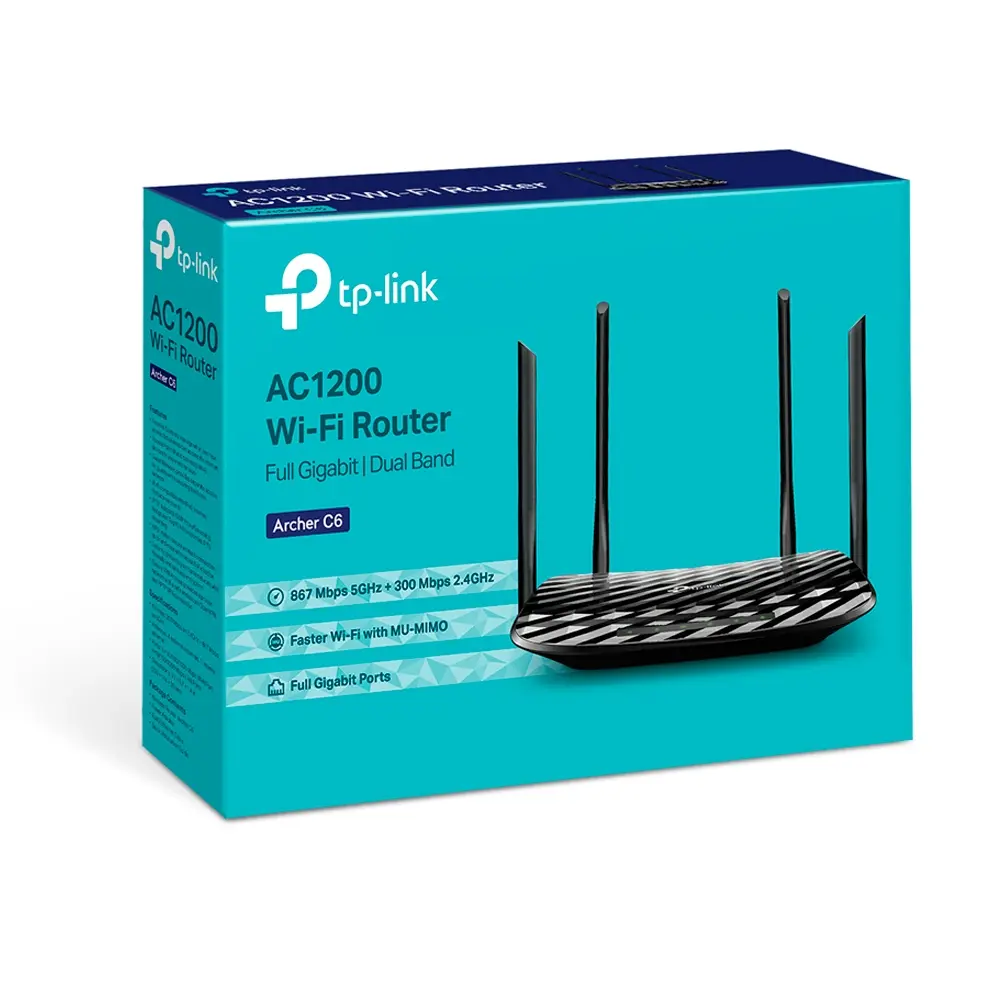 Router Inalambrico TP-Link Doble Banda Gigabit Archer C6 AC1200