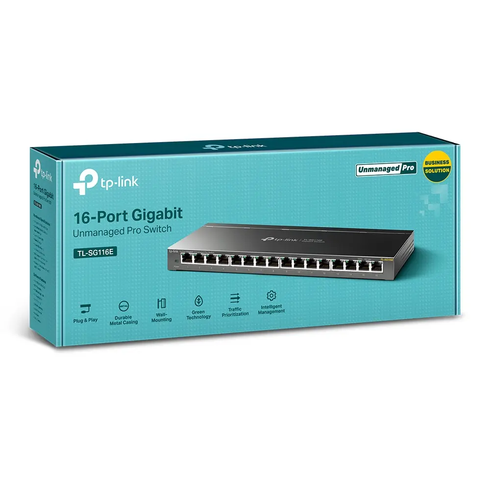 Switch Ethernet TP-Link 16 Puertos TL-SG116E Gigabit