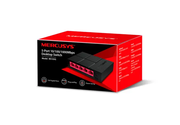 Switch Ethernet 5 Puertos Ms105G Mercusys Gigabit