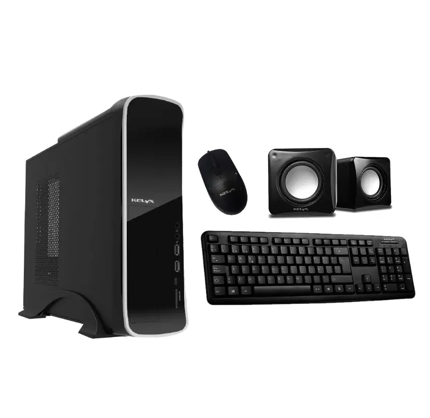 Gabinete Atx Kit Slim Kelyx Lc727-08A C/Fuente 500W (Incluye Teclado, Mouse y Parlantes)
