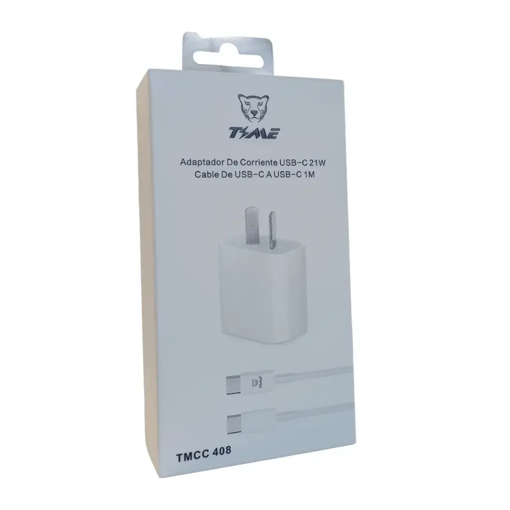 Cargador Rapido USB-C 21W Time + Cable C A C 