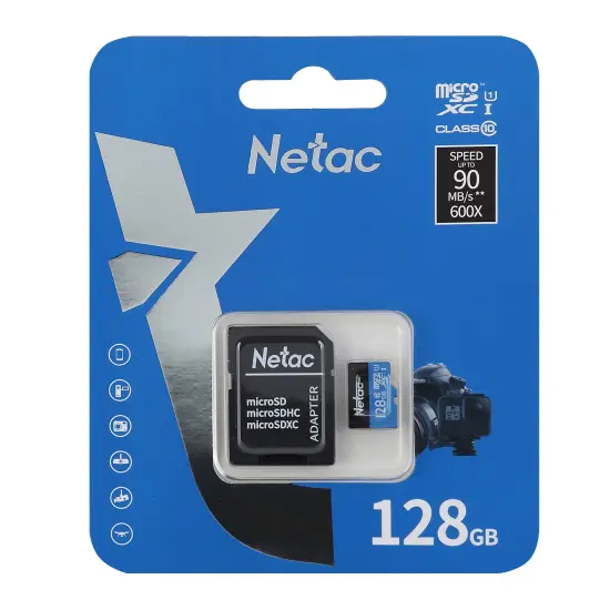 Memoria Netac Micro Sd Con Adaptador 128Gb Clase 10