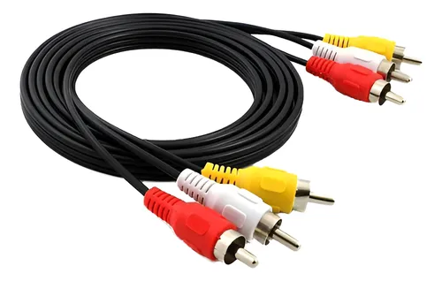 [450] Cable Audio Video RCA 3 a 3 1.8 Metros (Rojo/Blanco/Amarillo)