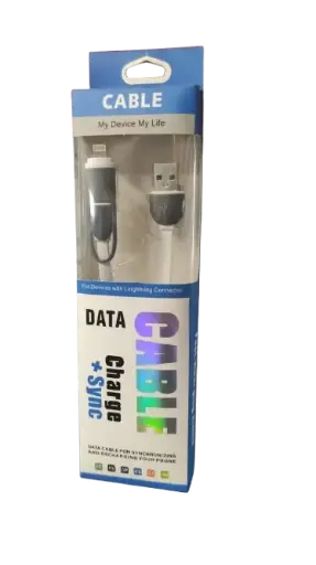 [526] Cable  2 En 1 Usb A V8/Iphone 1.0 Metro