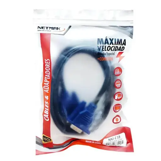 [4224] Cable VGA M/M 3 Metros Netmak NM-C18 3