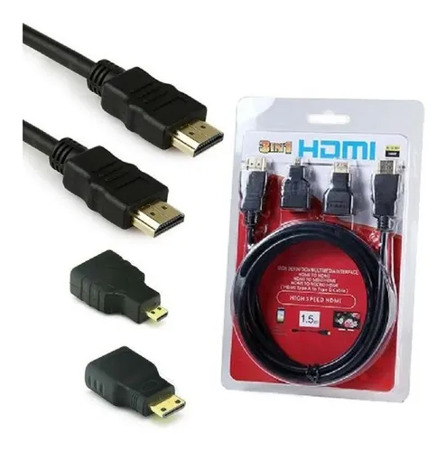 [4905] Cable HDMI 3 En 1 HDTV (HDMI+Micro HDMI + Mini HDMI)