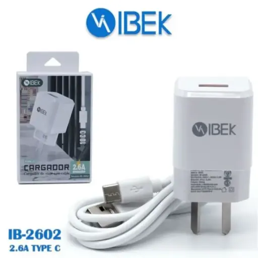 [5164] Cargador Tipo C 2.6 Amper Ibek Ib-2602