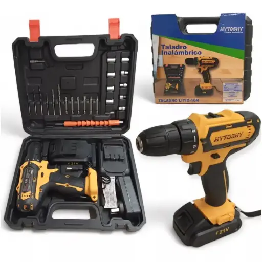 [5060] Taladro Hytoshy 21V con 2 Baterias y Maletin CD-28