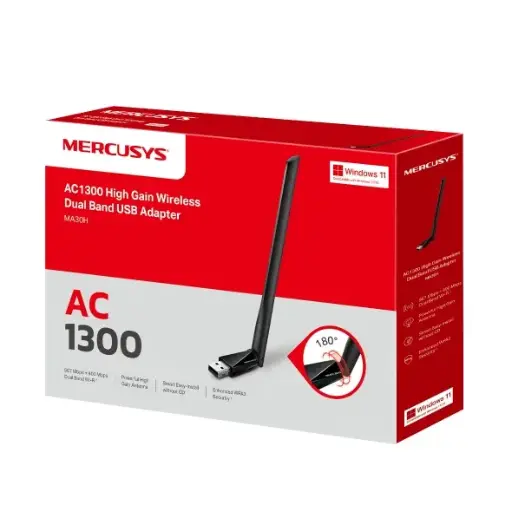 [5915] Placa De Red Inalambrica Nano Usb Mercusys Doble Banda MA30H AC1300