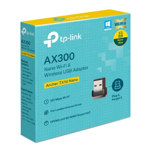 [5951] Placa De Red Inalambrica TP-Link USB Doble Banda TX1U Nano AX300