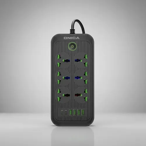 [6073] Prolongador Zapatilla Onica 6 Enchufes + 4 USB + 2 USB-C (Cable 2 Metros) BN0468